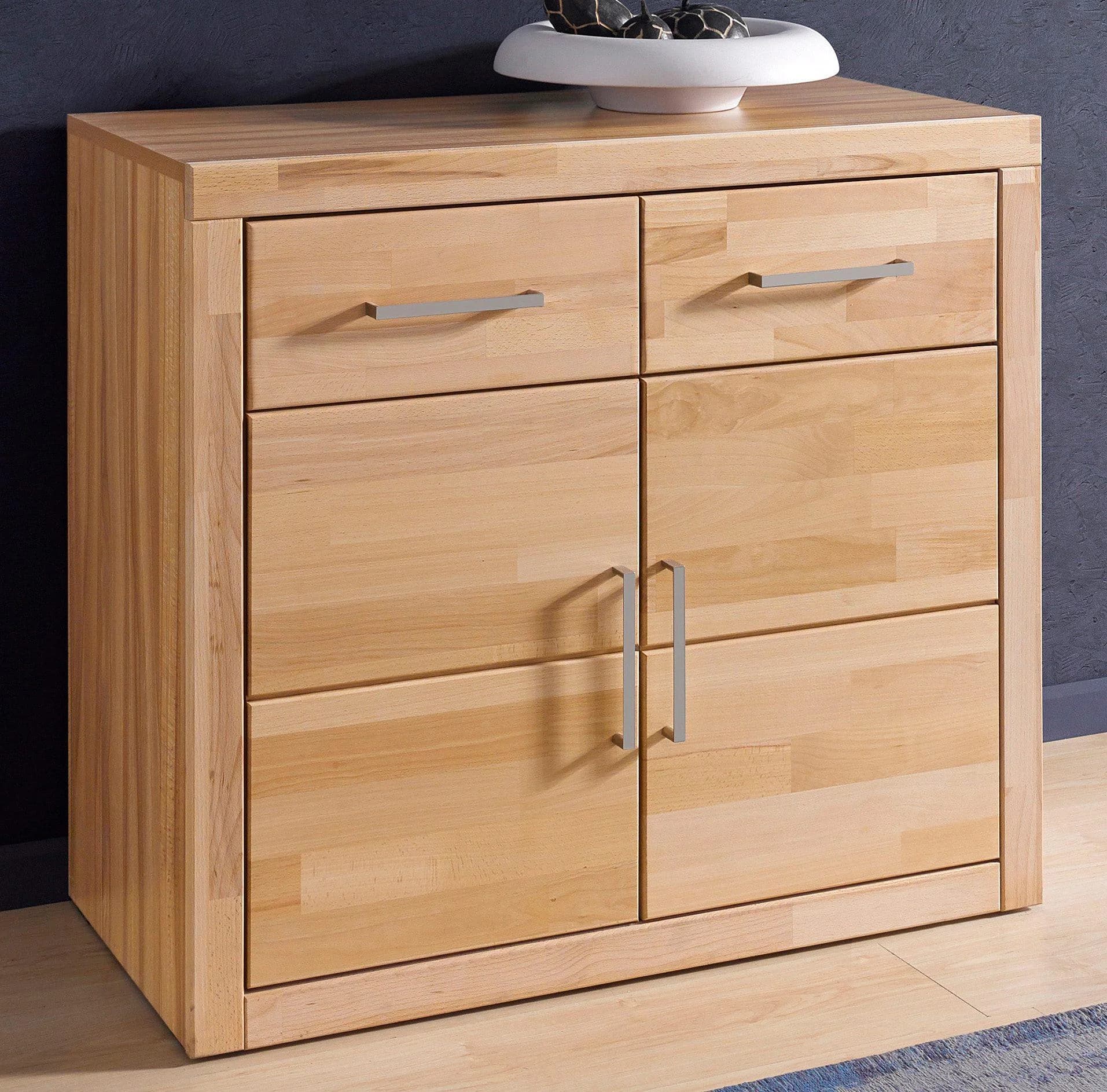 OTTO HOME Kommode Logo 90cm Massivholz Fronten 2 Türen 2 Schubladen - Bild 4