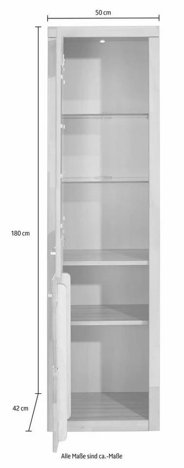 OTTO HOME Vitrine Ribe Eiche Massivholz Fronten 2 Türen variabel