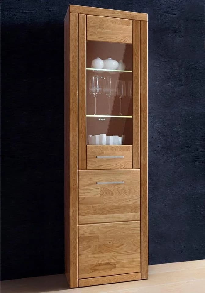 OTTO HOME Vitrine Ribe Eiche Massivholz Fronten 2 Türen variabel - Bild 2
