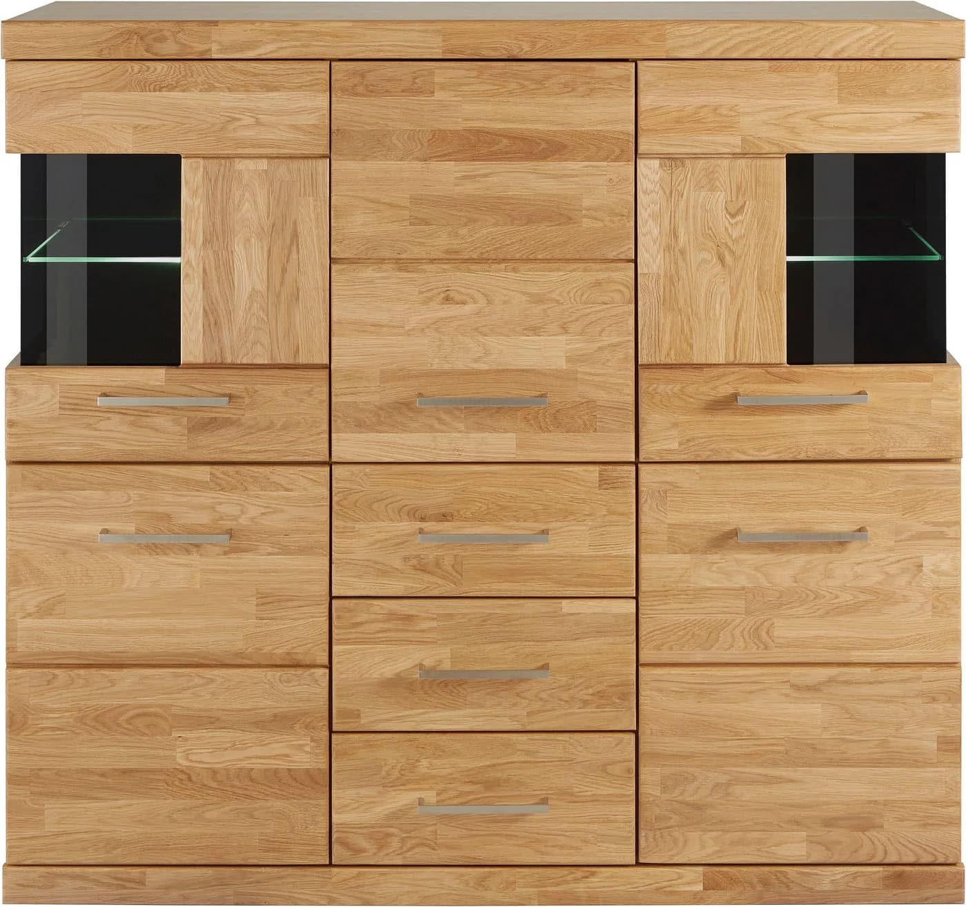 OTTO HOME Highboard Ribe Eiche Massivholz Fronten 5 Türen 3 Schubladen - Bild 3