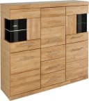 OTTO HOME Highboard Ribe Eiche Massivholz Fronten 5 Türen 3 Schubladen Bild 4
