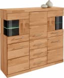 OTTO HOME Highboard Ribe Massivholz Fronten 5 Türen 3 Schubladen Kernbuche Bild 1