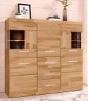 OTTO HOME Highboard Ribe Massivholz Fronten 5 Türen 3 Schubladen Kernbuche Bild 2