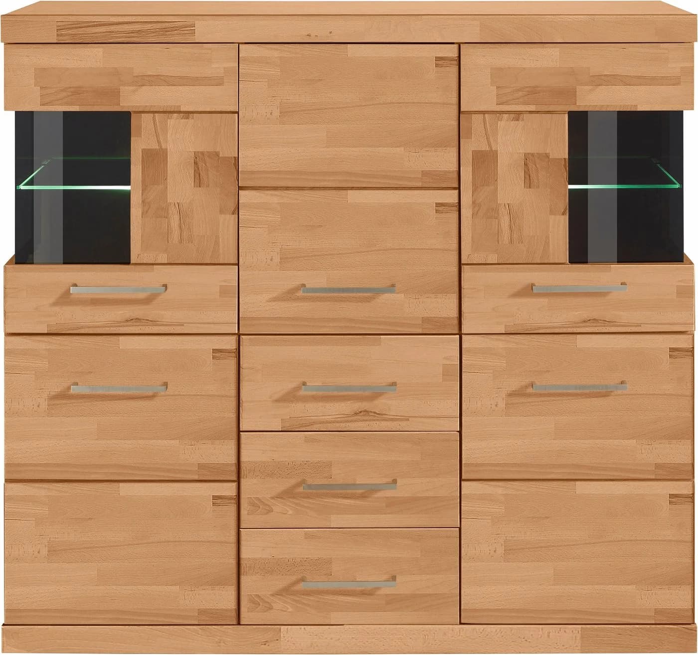 OTTO HOME Highboard Ribe Massivholz Fronten 5 Türen 3 Schubladen Kernbuche - Bild 3