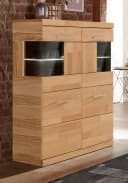 OTTO HOME Highboard Ribe Massivholz Fronten Glaseinsatz Bild 1