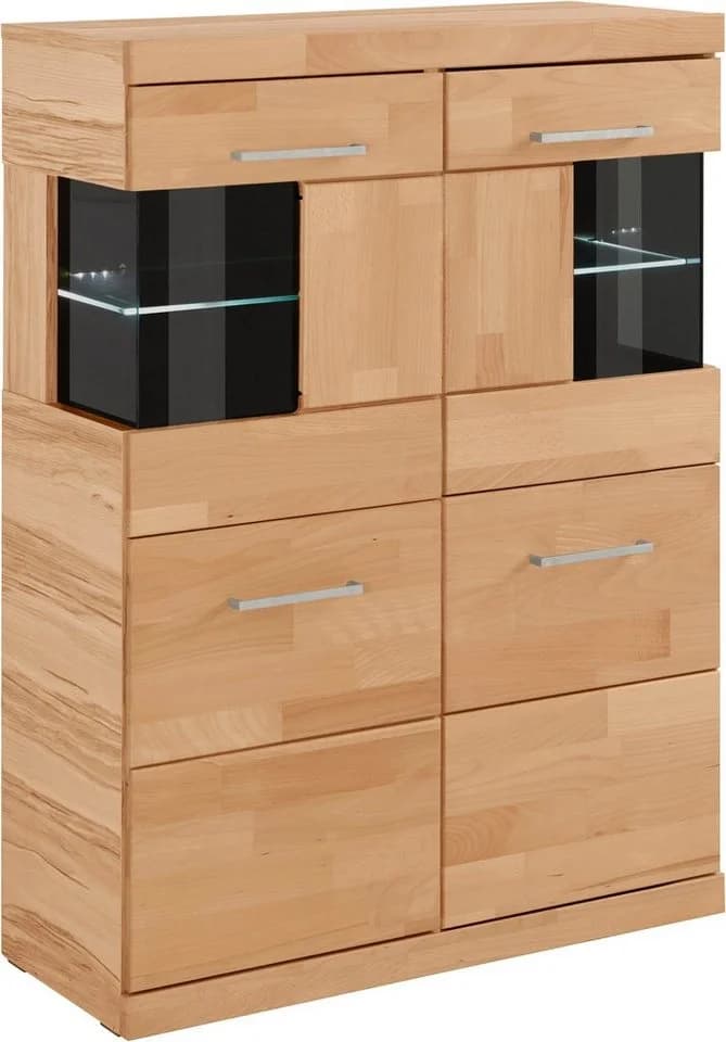 OTTO HOME Highboard Ribe Massivholz Fronten Glaseinsatz - Bild 2