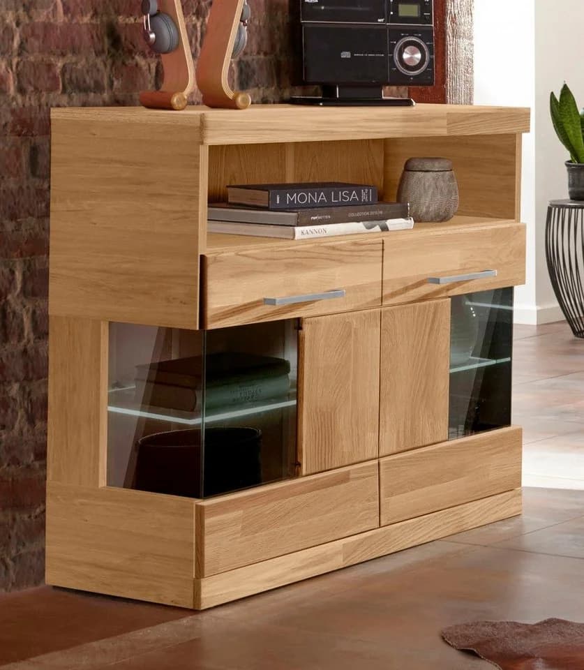 OTTO HOME Kommode Ribe 85cm Eiche Massivholz Fronten - Bild 2