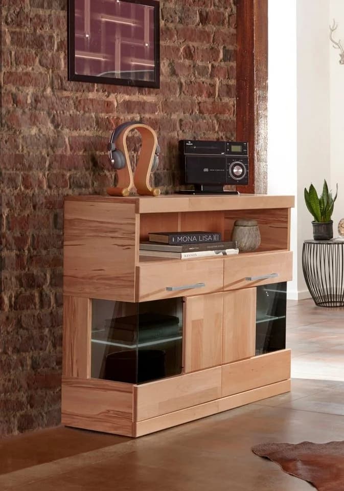 Kommode OTTO HOME Ribe mit Massivholzfronten und Glaseinsatz - Bild 2