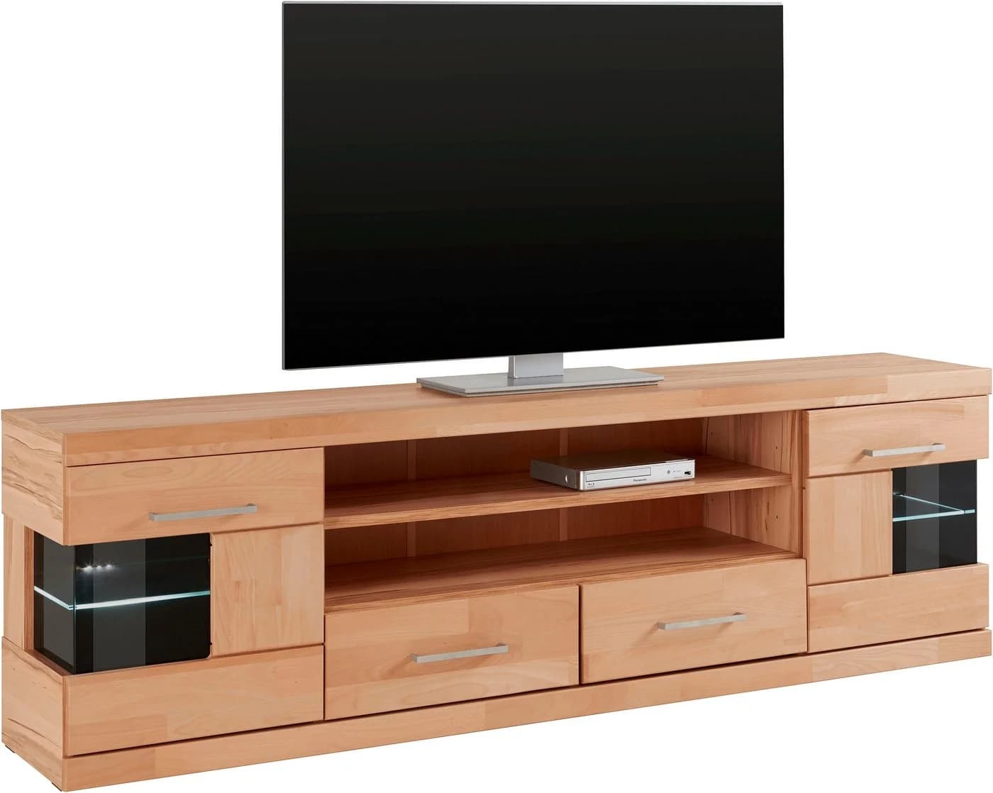 OTTO home Lowboard Ribe Massivholz Fronten 180cm Braun - Bild 3