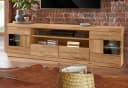 OTTO home Lowboard Ribe Massivholz Fronten 6 Fächer Glaseinsatz Bild 2