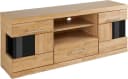 OTTO home Lowboard Ribe 140cm Massivholz Fronten 6 Fächer Glas Bild 3