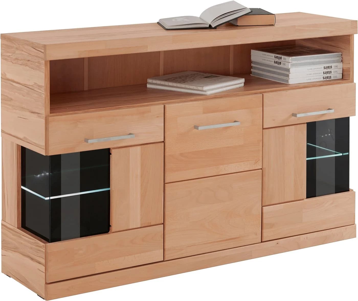 OTTO HOME Sideboard Ribe Massivholz Fronten 2 Türen Glas