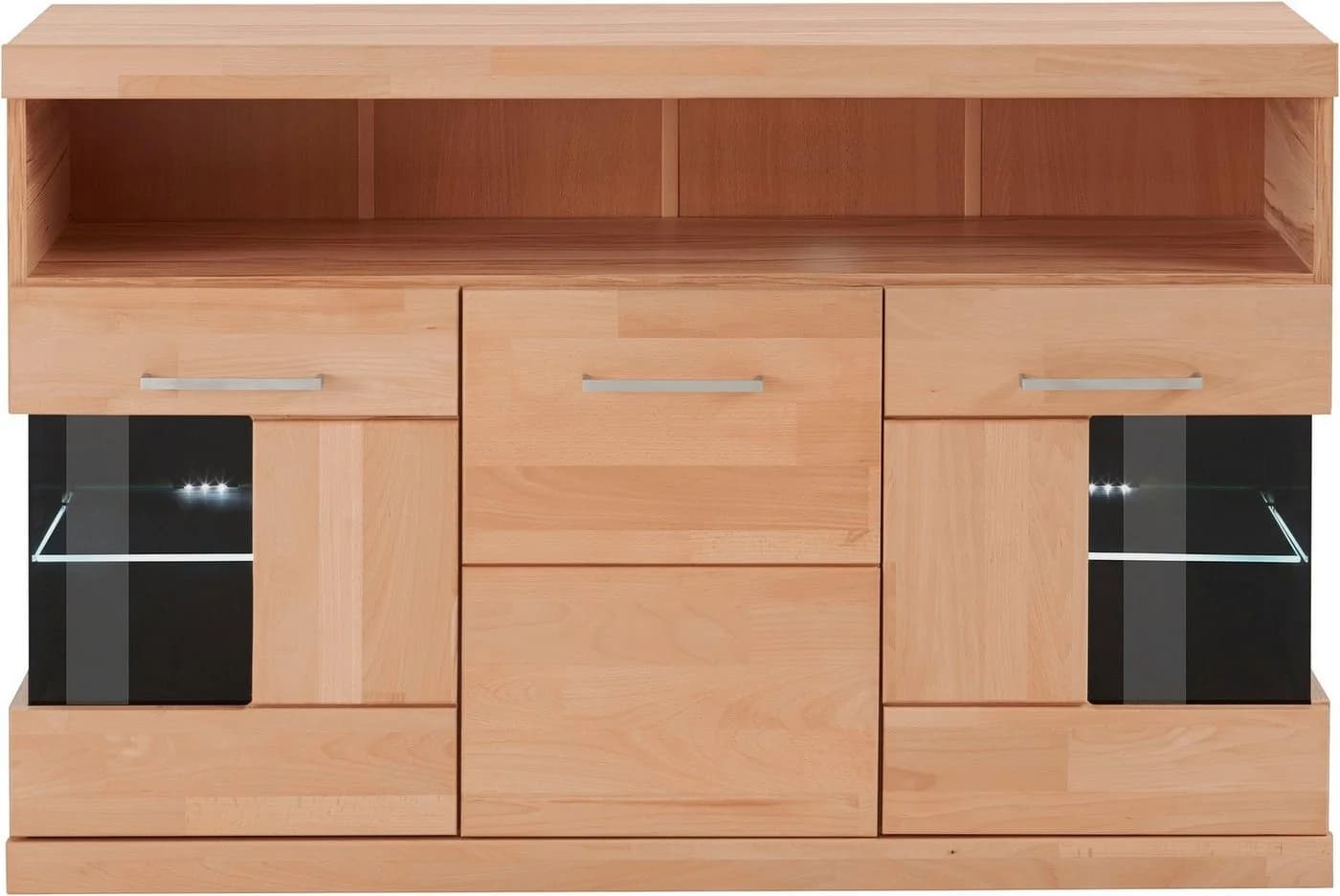 OTTO HOME Sideboard Ribe Massivholz Fronten 2 Türen Glas - Bild 3