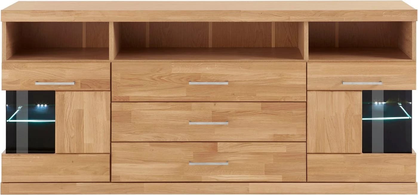 OTTO HOME Sideboard Ribe Eiche teilmassiv mit Glasfronten - Bild 3