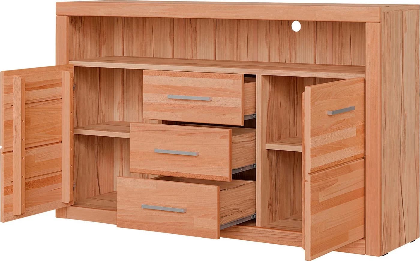 OTTO home Sideboard Ribe Braun Massivholz Fronten - Bild 3