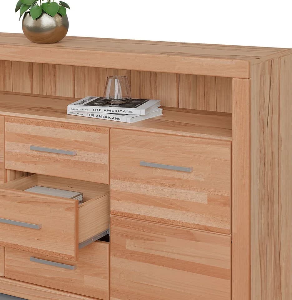 OTTO home Sideboard Ribe Braun Massivholz Fronten - Bild 4