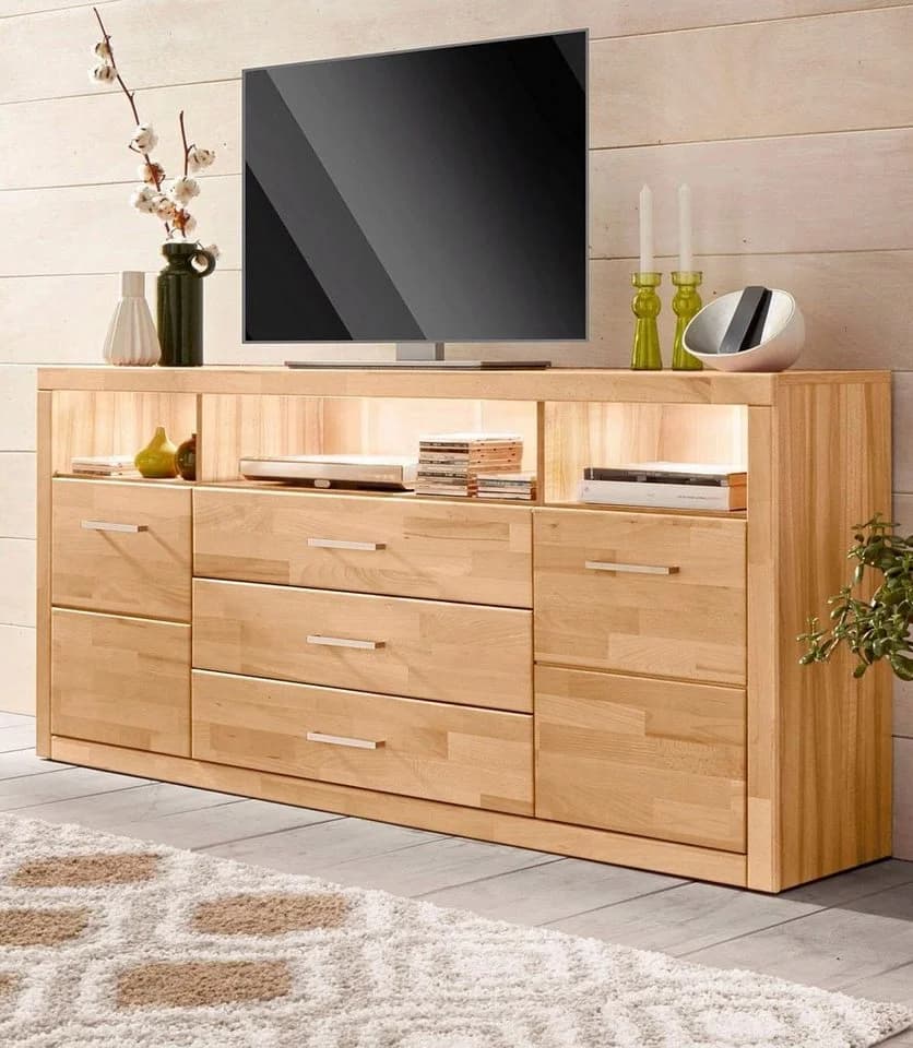 OTTO HOME Sideboard Ribe 180cm Massivholz Fronten - Bild 2