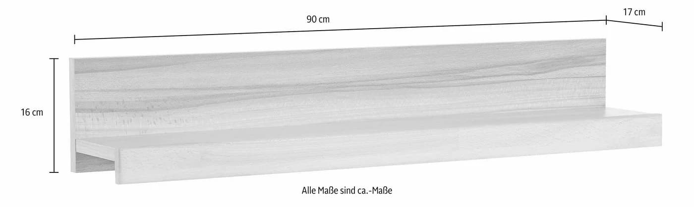 OTTO HOME Wandregal Ribe 2er Set Eiche Teilmassiv Wandmontage