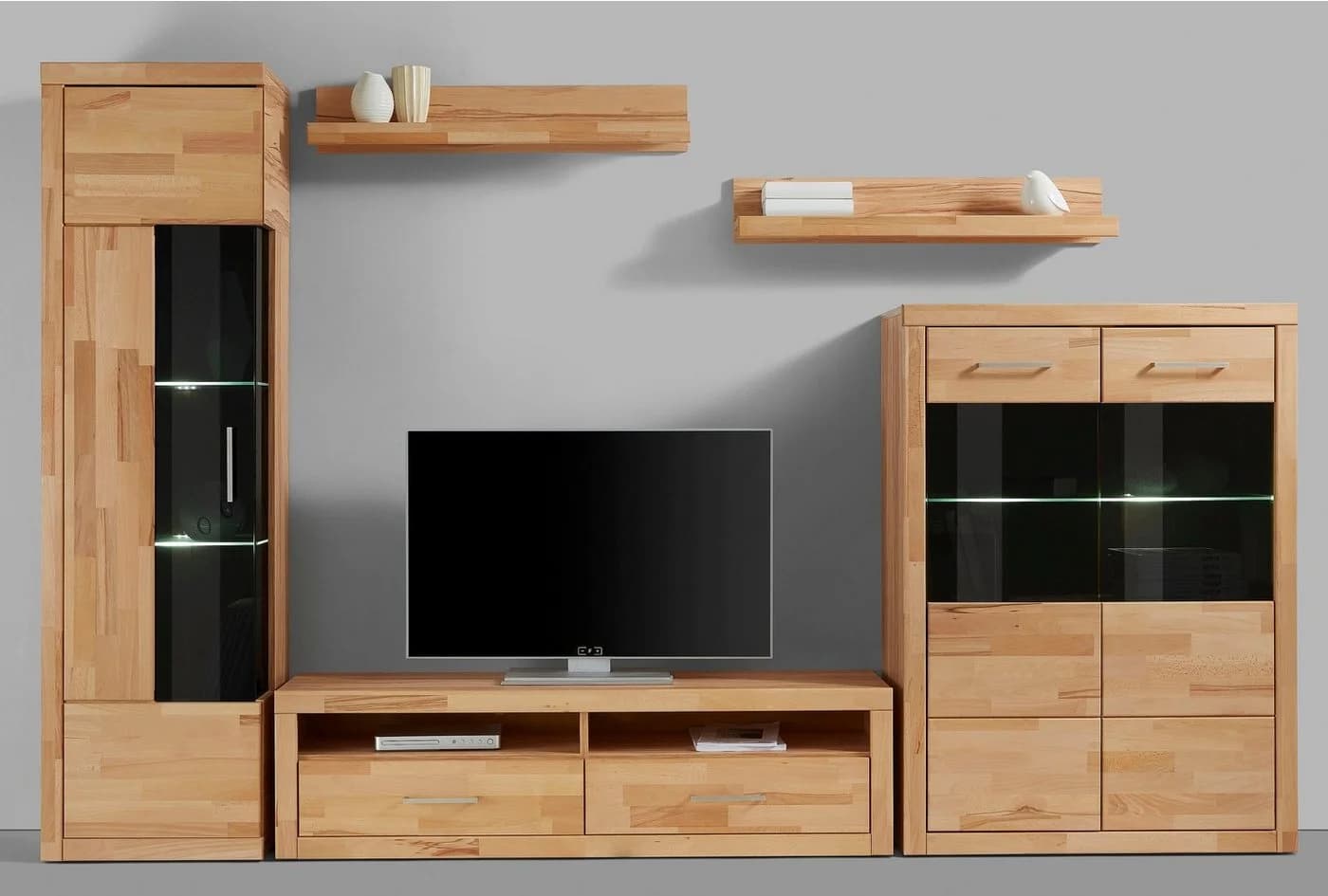 OTTO HOME Ribe Wohnwand Set-5 St. Kernbuche teilmassiv
