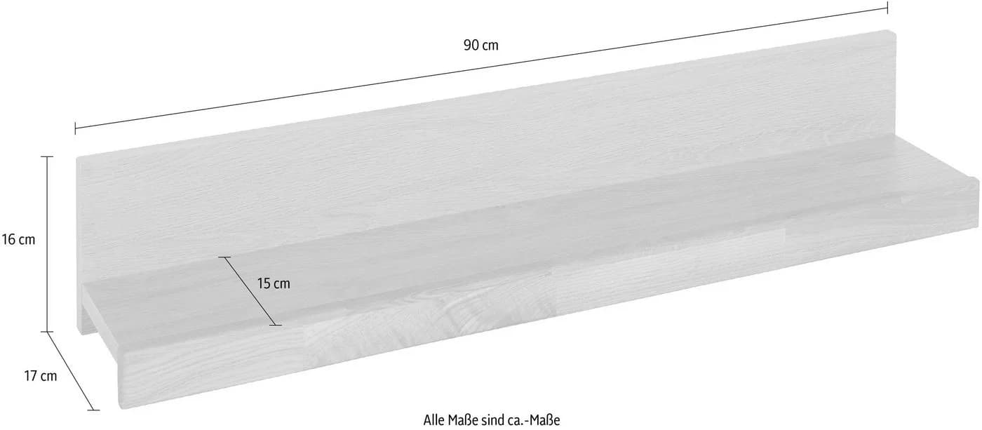 OTTO HOME Wandregal Silkeborg Eiche teilmassiv 2er-Set - Bild 5