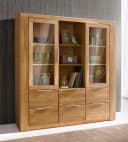 OTTO HOME Highboard Zara Eiche teilmassiv mit Glasfronten Bild 2