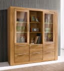 OTTO HOME Highboard Zara Eiche teilmassiv mit Glasfronten Bild 3