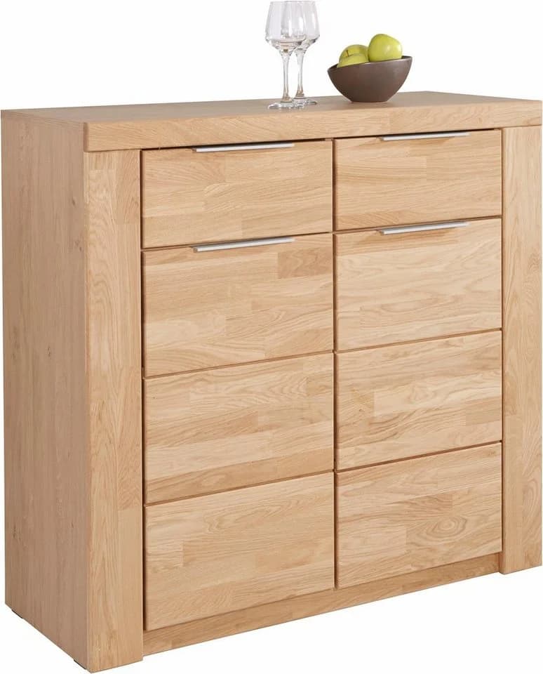 OTTO HOME Kommode Zara Eiche teilmassiv 2 Türen 2 Schubkästen - Bild 3