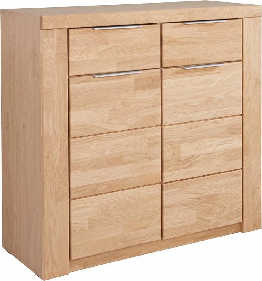 OTTO HOME Kommode Zara Eiche teilmassiv 2 Türen 2 Schubkästen - Bild 4