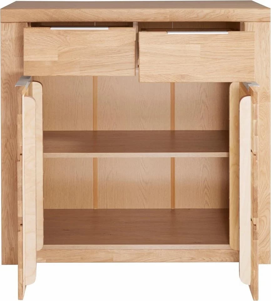 OTTO HOME Kommode Zara Eiche teilmassiv 2 Türen 2 Schubkästen - Bild 5