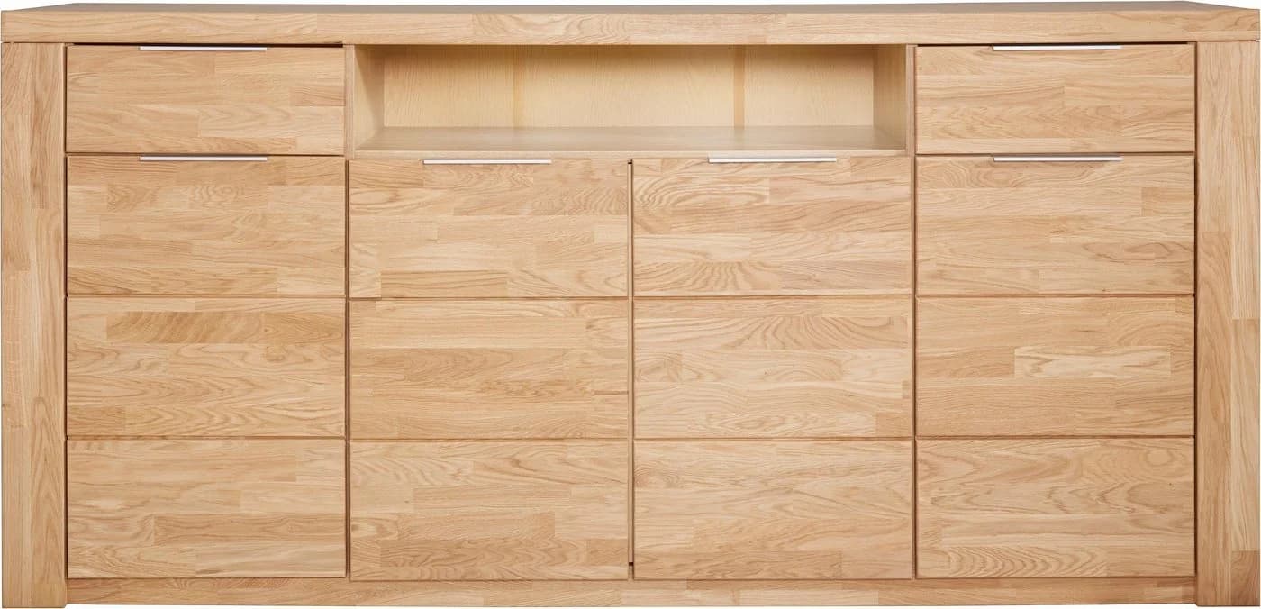 OTTO HOME Sideboard Zara Eiche Massivholz 4 Türen