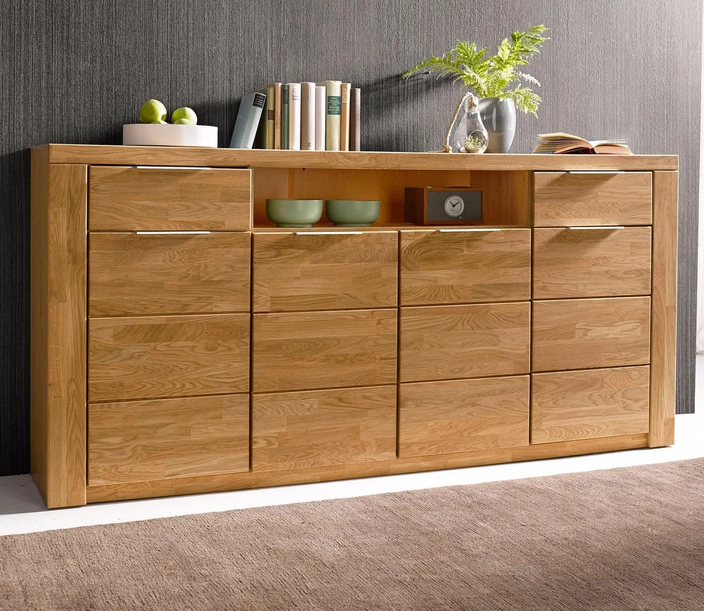 OTTO HOME Sideboard Zara Eiche Massivholz 4 Türen - Bild 2