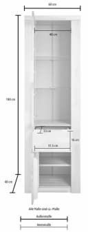 OTTO HOME Vitrine ZARA75 Eiche Teilmassiv 5 Fächer Bild 1