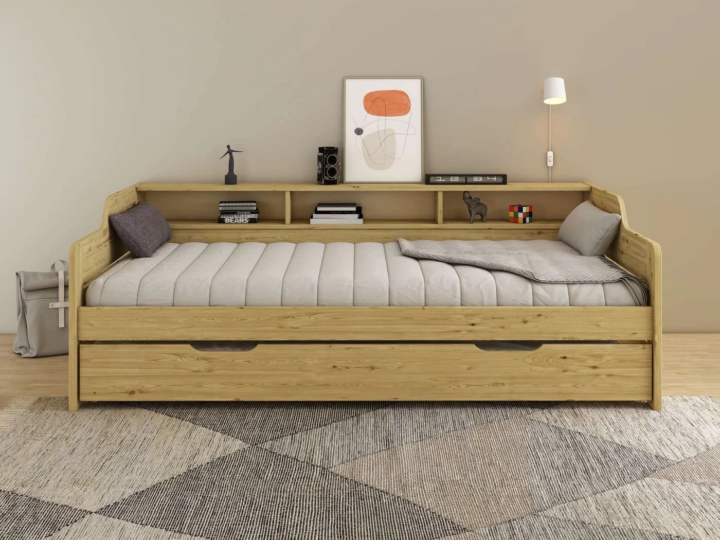 Daybett OTTO HOME REETE1 mit Stauraum und Schubkasten Natur - Bild 2