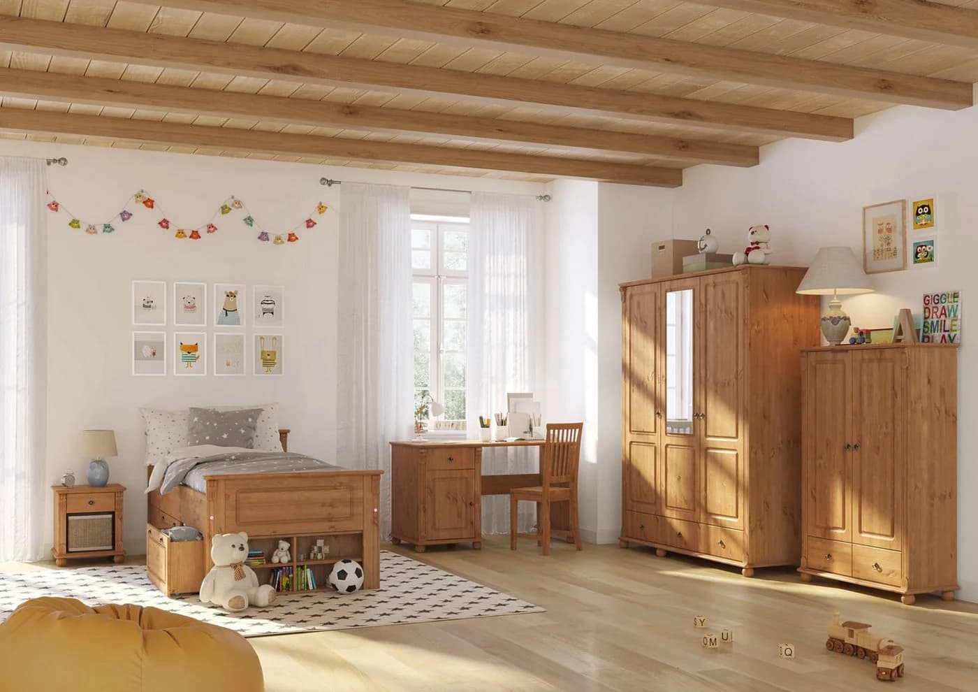 OTTO HOME Wäscheschrank Tessin Massivholz Kiefer Beige