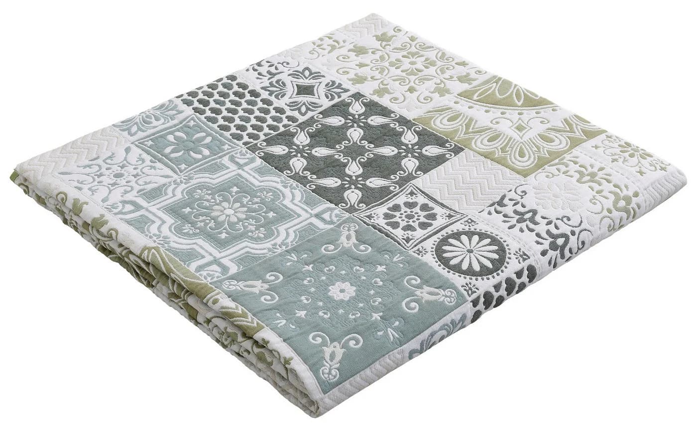 Tagesdecke Home Affaire Sofia Grün Patchwork-Design