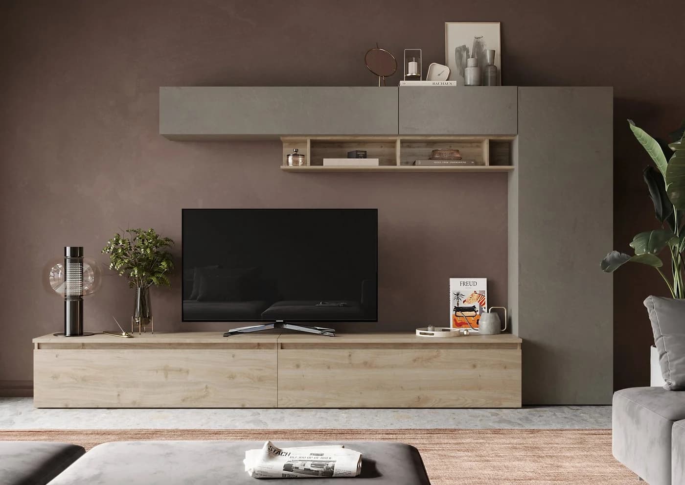 Home Affaire Infinity Wohnwand 6-tlg. Braun Grifflos - Bild 2