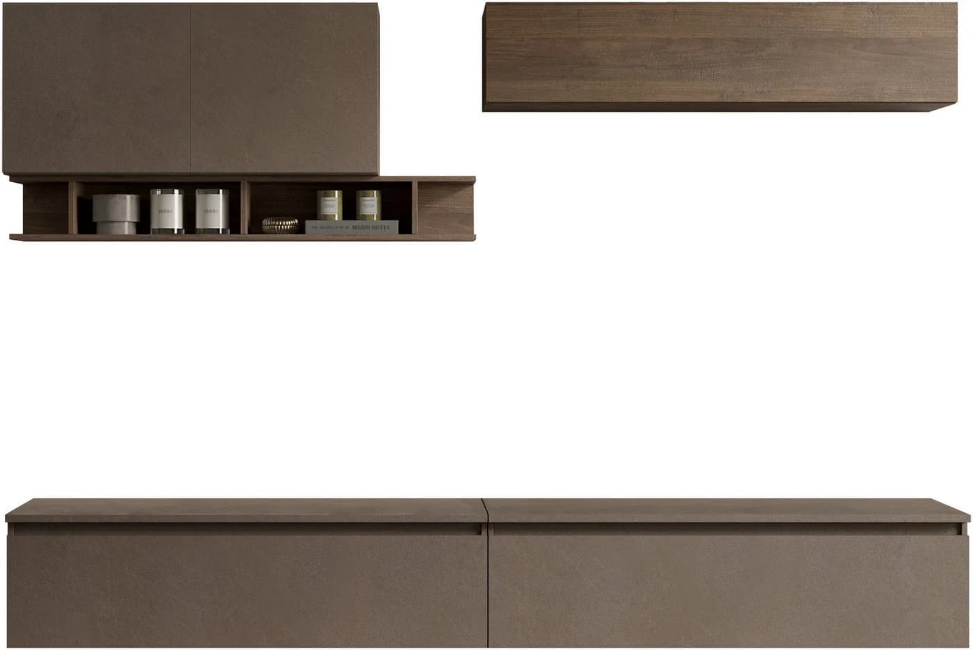 Home Affaire Infinity Wohnwand 6-tlg. Braun Bronze Holzstruktur