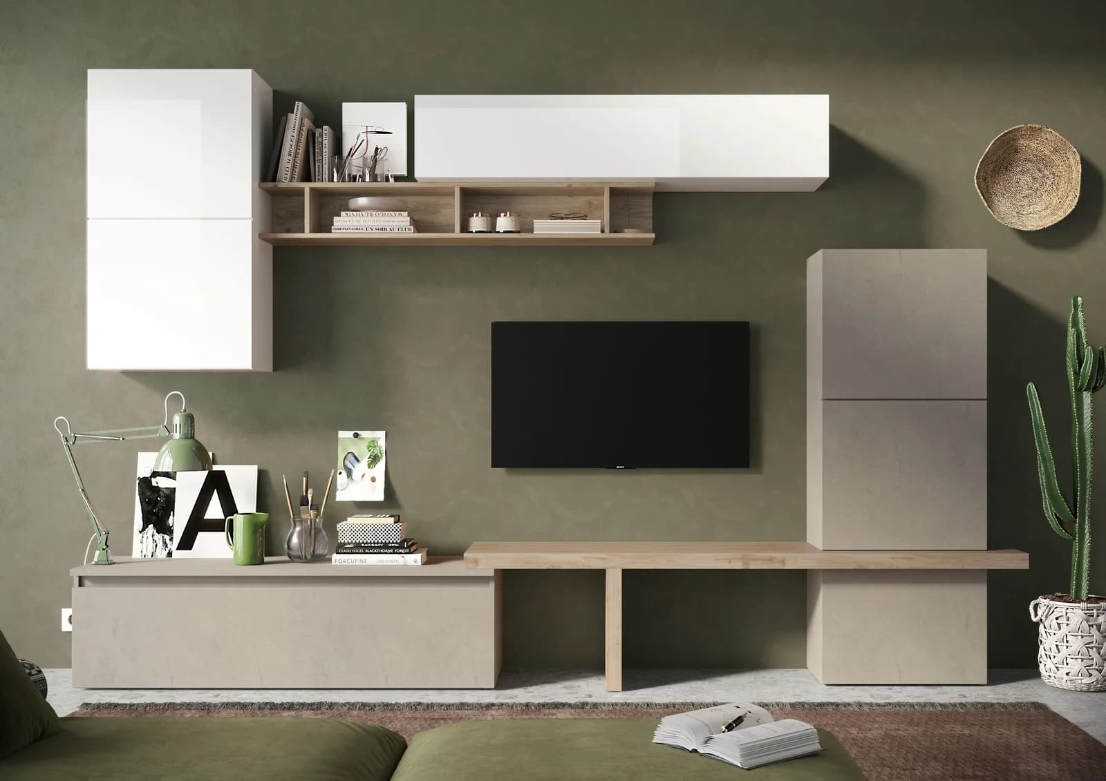 HOME AFFAIRE Infinity Wohnwand 9-tlg. Braun/Weiß Modern