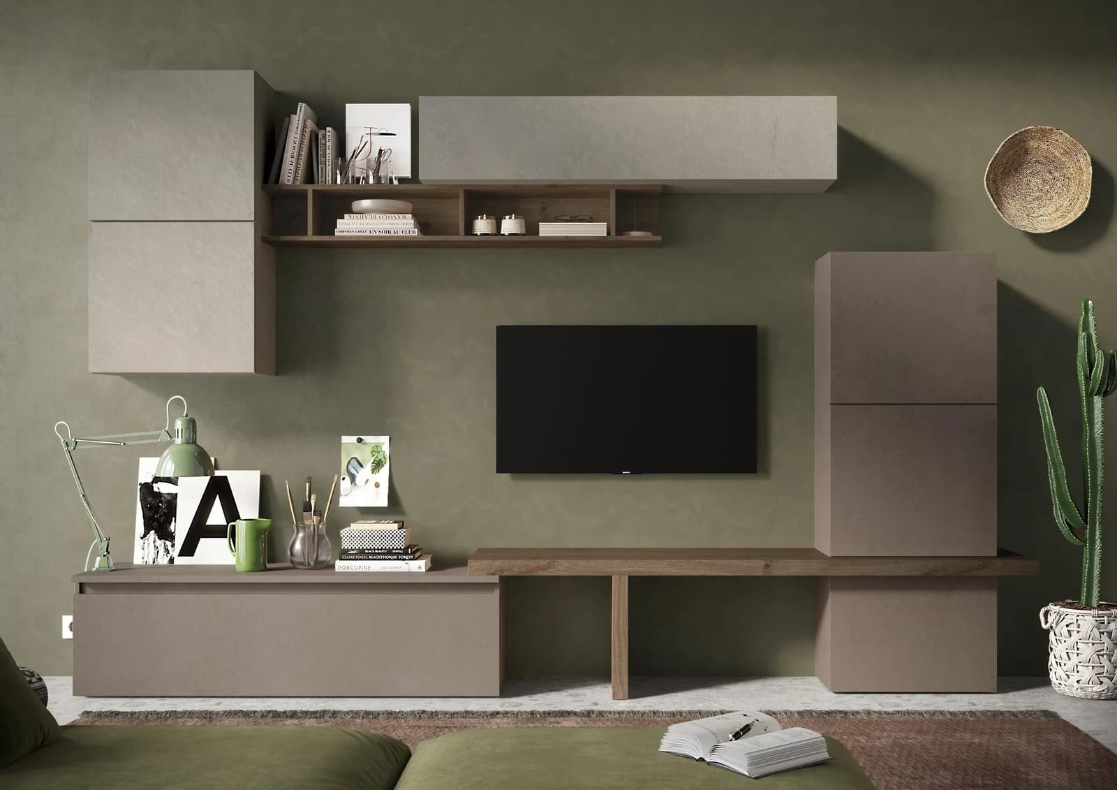 HOME AFFAIRE Infinity Wohnwand 9-tlg. Braun/Bronze Grifflos