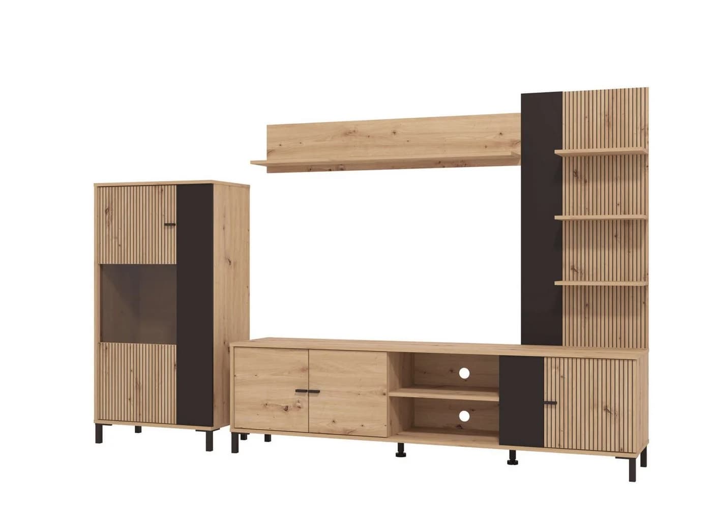 INOSIGN Wohnwand Avignon Set mit TV-Board, Highboard, Standregal, Wandregal - Bild 3