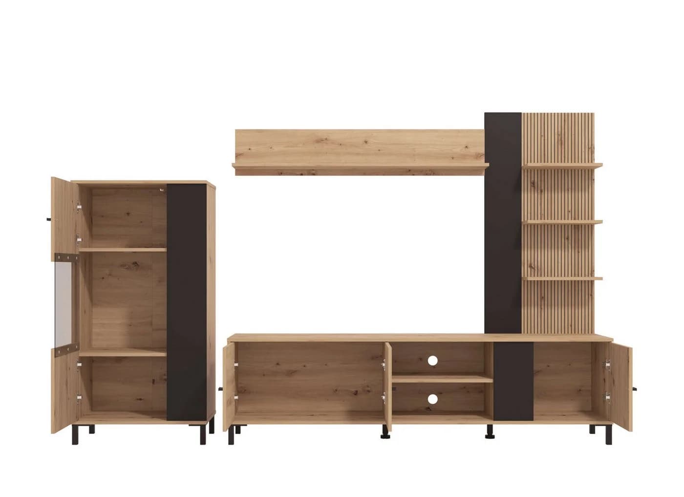 INOSIGN Wohnwand Avignon Set mit TV-Board, Highboard, Standregal, Wandregal - Bild 5