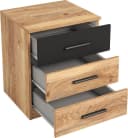 HOME AFFAIRE Nachtkonsole Faweza 3 Schubladen Braun/Schwarz Bild 3