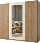 Drehtürenschrank HOME AFFAIRE Bitry Wäscheschrank Spiegeltür Beige Wildeiche Bild 1