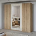 Drehtürenschrank HOME AFFAIRE Bitry Wäscheschrank Spiegeltür Beige Wildeiche Bild 2