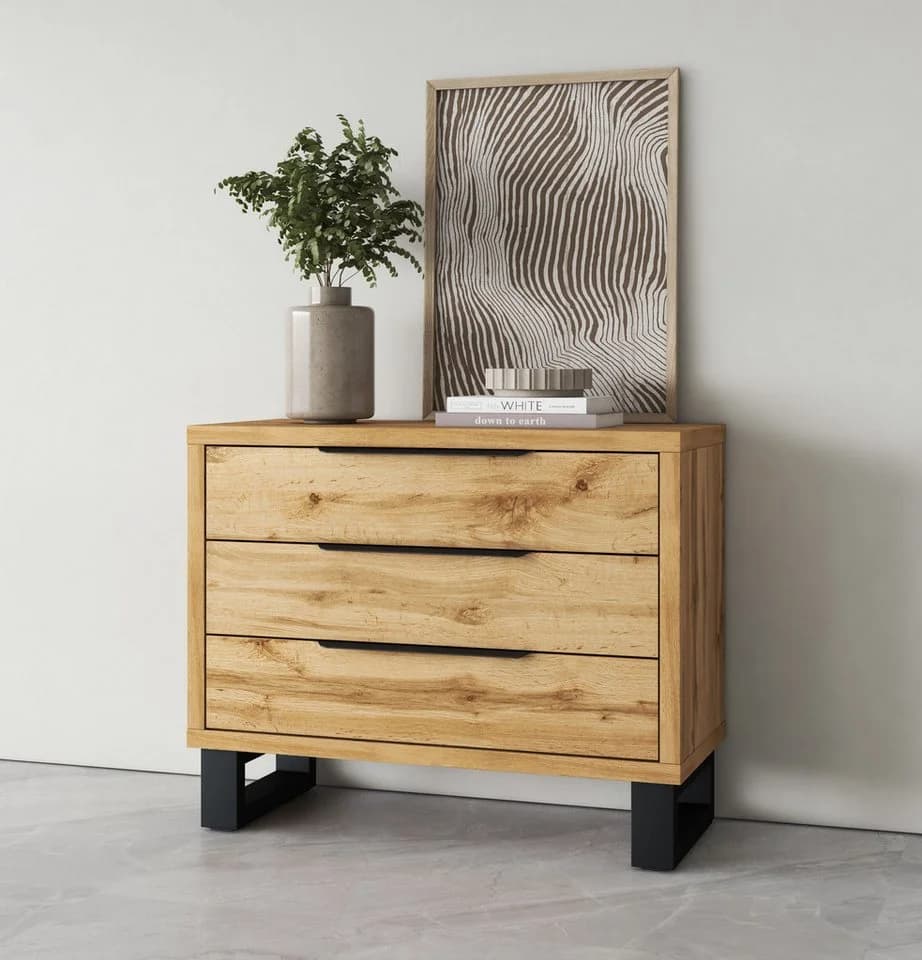 Home affaire Schubkastenkommode Bronne 3 Schubladen Wotan Eiche - Bild 2