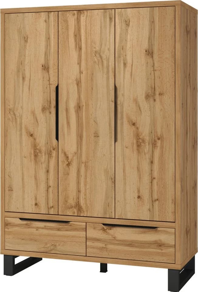 HOME AFFAIRE Bronne Kleiderschrank 145 cm Braun Holzoptik