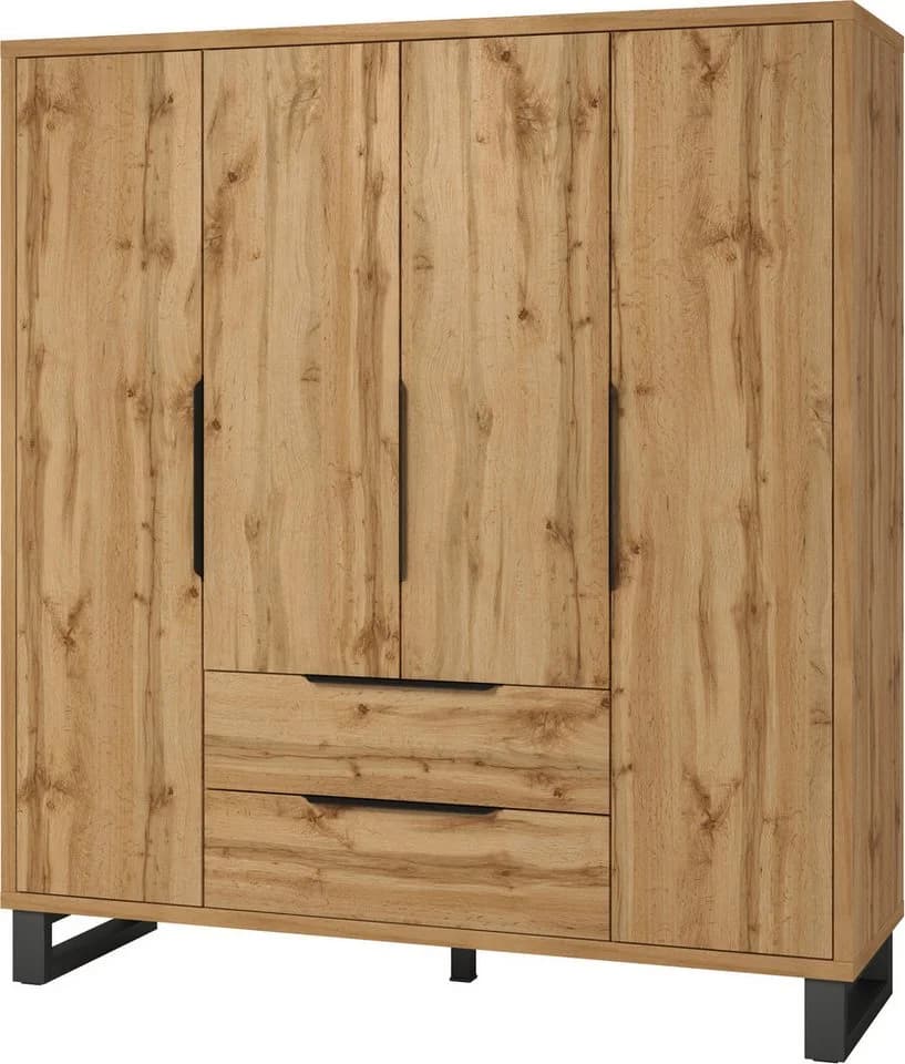 Home Affaire Kleiderschrank Bronne Braun Holzoptik 4 Türen