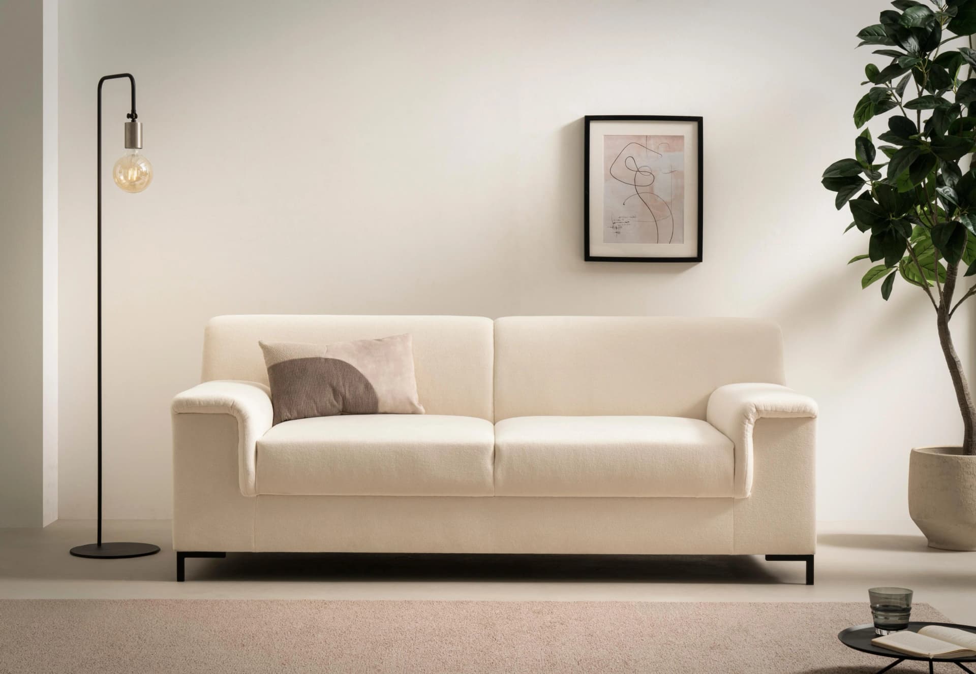 Home Affaire Jamie 2 Sofa 2,5-Sitzer Creme Microfaser