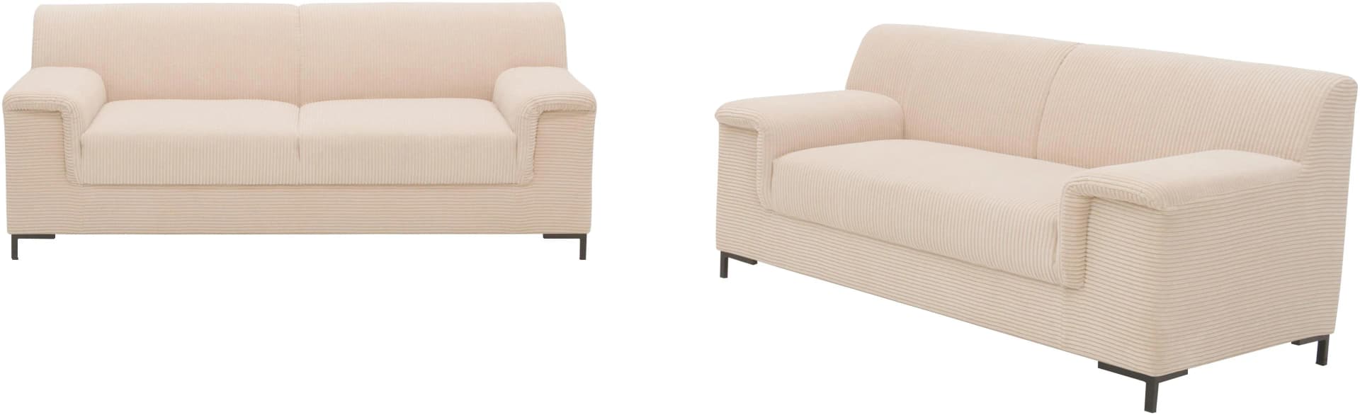 HOME AFFAIRE Jamie 2 Polstergarnitur Set Beige Cord