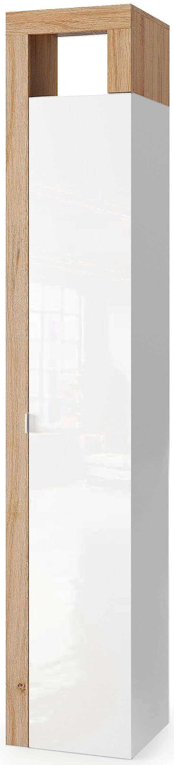 WELLTIME Hochschrank Hamburg 195 cm Weiß Eiche Cadiz NB - Bild 4